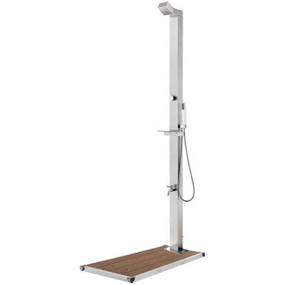 Douche de jardin vidaXL avec base marron en acier inoxydable - Douche de jardin - Publicité Douche de jardin vidaXL avec base marron en acier inoxydable - Douche de jardin - Publicité