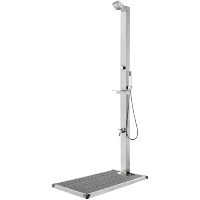 vidaXL chuveiro de jardim em aço inoxidável 225cm - Sistema moderno ao ar livre vidaXL chuveiro de jardim em aço inoxidável 225cm - Sistema moderno ao ar livre
