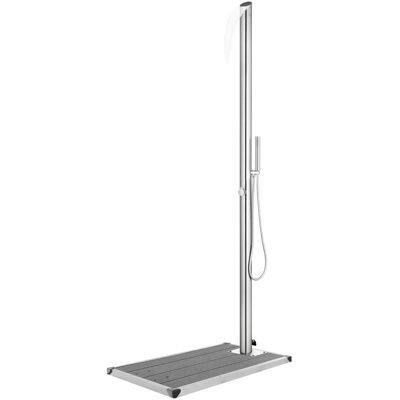 vidaXL chuveiro de jardim com base cinza 225 cm aço inoxidável - Chuveiro de jardim vidaXL chuveiro de jardim com base cinza 225 cm aço inoxidável - Chuveiro de jardim