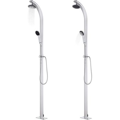 vidaXL Chuveiro de Jardim - Moderno, Cinza, 220cm, Alumínio vidaXL Chuveiro de Jardim - Moderno, Cinza, 220cm, Alumínio
