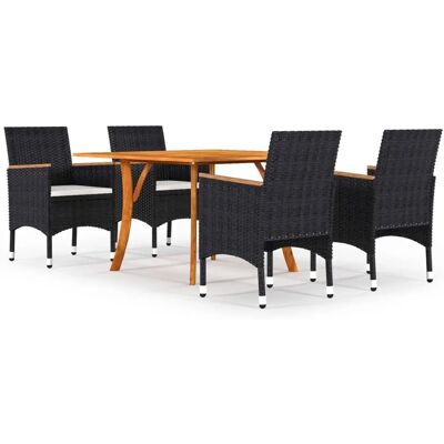 Vida XL - vidaXL 5-Piece Garden Dining Set - Acacia - Zwart Vida XL - vidaXL 5-Piece Garden Dining Set - Acacia - Zwart