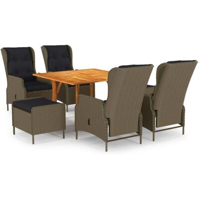 vidaXL 7-teiliges Gartentisch- und Stuhl-Set Braun vidaXL 7-teiliges Gartentisch- und Stuhl-Set Braun