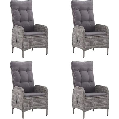 VIDA XL - Garten Esstischgruppe - Grau - 5 Stk - Esstisch-Set VIDA XL - Garten Esstischgruppe - Grau - 5 Stk - Esstisch-Set