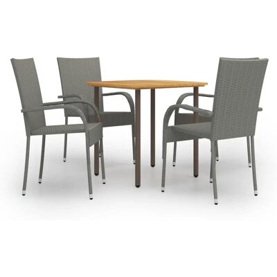 vidaXL Gartentisch- und Stuhlset 5-teilig Grau - Gartentisch- und Stuhlset vidaXL Gartentisch- und Stuhlset 5-teilig Grau - Gartentisch- und Stuhlset