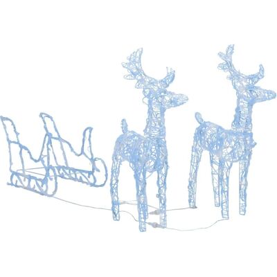 Décoration de Noël Renne et Traîneau - Acrylique - 130cm - Publicité Décoration de Noël Renne et Traîneau - Acrylique - 130cm - Publicité