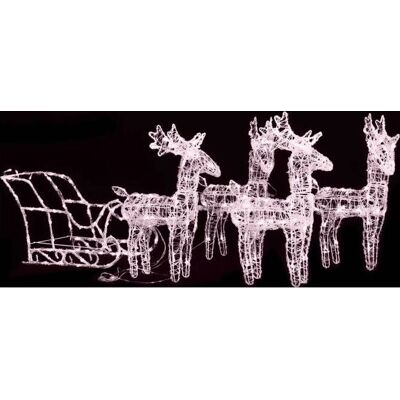 vidaXL Rentier & Schlitten Weihnachtsdekoration - 280x28x55 cm vidaXL Rentier & Schlitten Weihnachtsdekoration - 280x28x55 cm