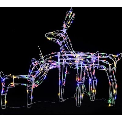 vidaXL Weihnachtslichtszene mit 3 Rentieren - Weihnachtsdekoration vidaXL Weihnachtslichtszene mit 3 Rentieren - Weihnachtsdekoration