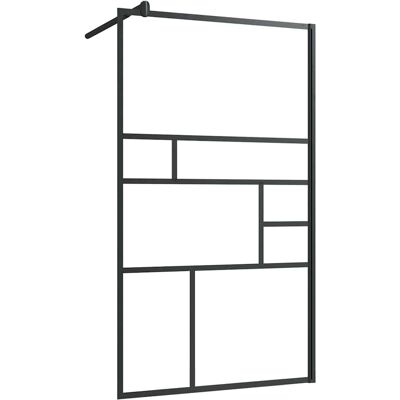 vidaXL Schwarze Walk-in-Duschwand mit Klarem ESG-Glas - 90x195 cm - Duschtyp vidaXL Schwarze Walk-in-Duschwand mit Klarem ESG-Glas - 90x195 cm - Duschtyp