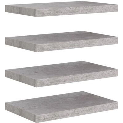 vidaXL 4x Schweberegale Beton Grau MDF Wandregal - Wandregale vidaXL 4x Schweberegale Beton Grau MDF Wandregal - Wandregale