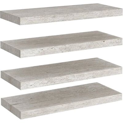 vidaXL 4x Schwebende Wandregale Betonggrau 60x23.5x3.8 cm MDF - Wandregale vidaXL 4x Schwebende Wandregale Betonggrau 60x23.5x3.8 cm MDF - Wandregale