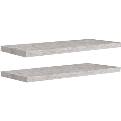 vidaXL 2x Drijvende Wandplanken Beton Grijs MDF - Wandplanken vidaXL 2x Drijvende Wandplanken Beton Grijs MDF - Wandplanken