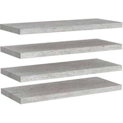 vidaXL 4x Schwebende Wandregale Beton Grau MDF - Wandregale vidaXL 4x Schwebende Wandregale Beton Grau MDF - Wandregale