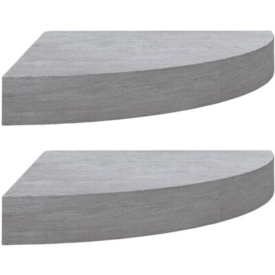 vidaXL 2x Wandhoekplanken Beton Grijs MDF - Wandplanken vidaXL 2x Wandhoekplanken Beton Grijs MDF - Wandplanken