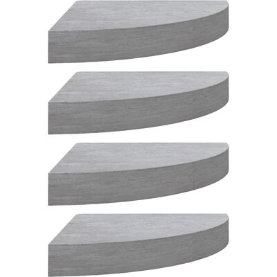 Estantes esquineros vidaXL 4 piezas Gris hormigón MDF - Estante Estantes esquineros vidaXL 4 piezas Gris hormigón MDF - Estante