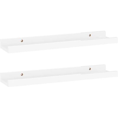 vidaXL Wandregale 2er Set Hochglanz Weiß 40x9x3 cm - Regal vidaXL Wandregale 2er Set Hochglanz Weiß 40x9x3 cm - Regal