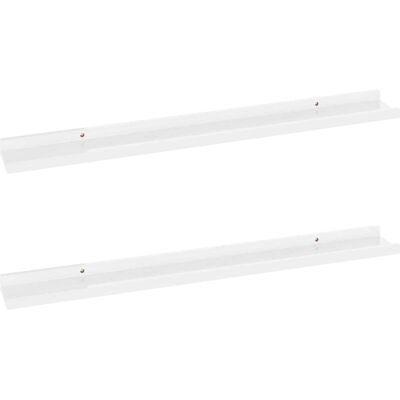 vidaXL 2x Væghylder Højglans Hvid 80x9x3 cm - Væghylder vidaXL 2x Væghylder Højglans Hvid 80x9x3 cm - Væghylder