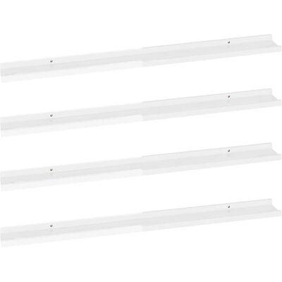 vidaXL 4 Væghylder Højglans Hvid 100x9x3 cm - Væghylder vidaXL 4 Væghylder Højglans Hvid 100x9x3 cm - Væghylder