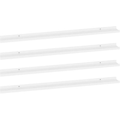 vidaXL 4 Wandroedes Wit 115x9x3 cm - Wandplanken vidaXL 4 Wandroedes Wit 115x9x3 cm - Wandplanken