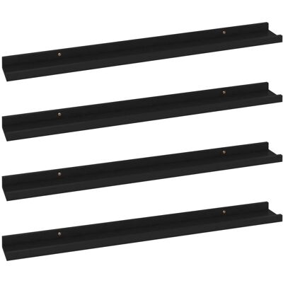 Estantes de Pared vidaXL 4 piezas Negras - Estantes de Pared Estantes de Pared vidaXL 4 piezas Negras - Estantes de Pared