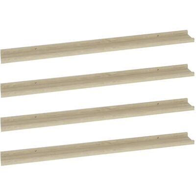 vidaXL 4 væghylder Sonoma Eg 100x9x3 cm - Væghylder vidaXL 4 væghylder Sonoma Eg 100x9x3 cm - Væghylder
