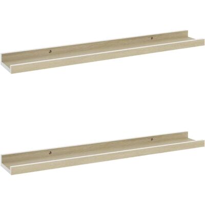 vidaXL Wandregale Weiß und Sonoma Eiche 60x9x3 cm - Wandregale vidaXL Wandregale Weiß und Sonoma Eiche 60x9x3 cm - Wandregale