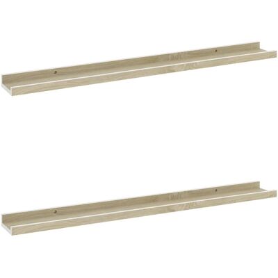 vidaXL Wandregale Weiß & Sonoma Eiche - 80x9x3 cm - Dekorativ Stauraum vidaXL Wandregale Weiß & Sonoma Eiche - 80x9x3 cm - Dekorativ Stauraum