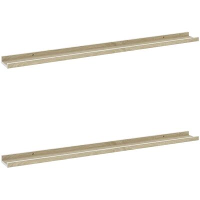 vidaXL Wandregale Weiß und Sonoma Eiche 100x9x3 cm - Wandregale vidaXL Wandregale Weiß und Sonoma Eiche 100x9x3 cm - Wandregale