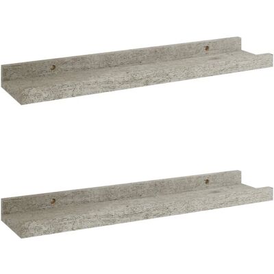 vidaXL 2x Wandregale Beton Grau 40x9x3 cm - Wandregale vidaXL 2x Wandregale Beton Grau 40x9x3 cm - Wandregale