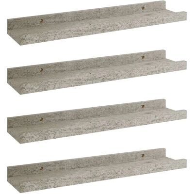 vidaXL Væghylder 4 stk Betongrå 40x9x3 cm - Væghylder vidaXL Væghylder 4 stk Betongrå 40x9x3 cm - Væghylder