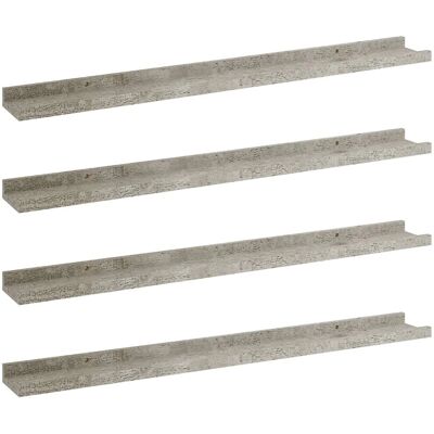 vidaXL 4x Seinätelineet Betoni Harmaa 80x9x3 cm - Seinätelineet vidaXL 4x Seinätelineet Betoni Harmaa 80x9x3 cm - Seinätelineet