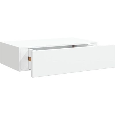 vidaXL Weiße MDF Wandregal mit Schublade - Wandmontierter Stauraum vidaXL Weiße MDF Wandregal mit Schublade - Wandmontierter Stauraum