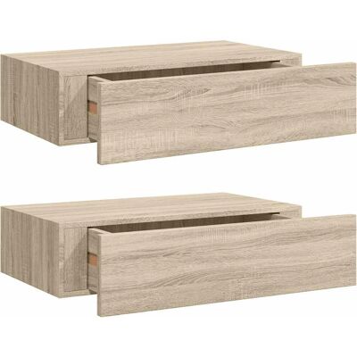 vidaXL Wandmontierte Schubladenschränke Eiche MDF - Wandregal mit Schubladen vidaXL Wandmontierte Schubladenschränke Eiche MDF - Wandregal mit Schubladen