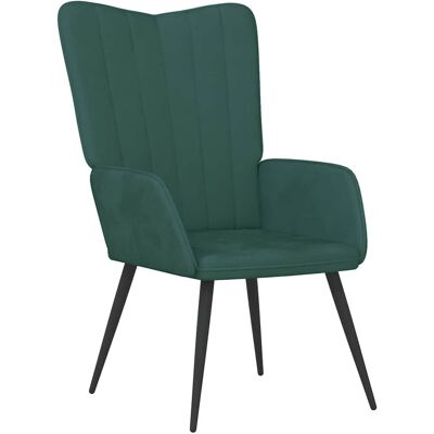 Fauteuil relax en velours vert foncé vidaXL - Publicité Fauteuil relax en velours vert foncé vidaXL - Publicité
