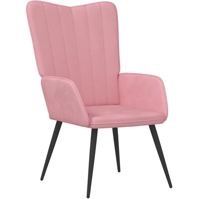 Chaise d'accent vidaXL - Velours rose - Stable et élégante - Publicité Chaise d'accent vidaXL - Velours rose - Stable et élégante - Publicité