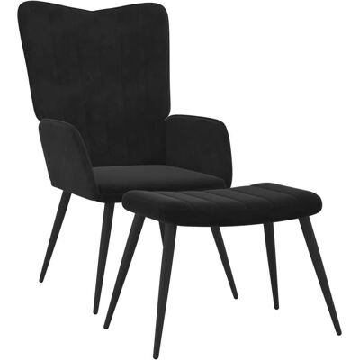 VidaXL Fauteuil d'accent - Relaxation en velours avec repose-pieds - Publicité VidaXL Fauteuil d'accent - Relaxation en velours avec repose-pieds - Publicité