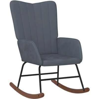 vidaXL Schaukelstuhl Dunkelgrau Samt - Rocking Chair vidaXL Schaukelstuhl Dunkelgrau Samt - Rocking Chair