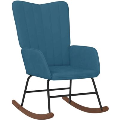 vidaXL Schaukelstuhl Blau Samt - Rocking Chair vidaXL Schaukelstuhl Blau Samt - Rocking Chair
