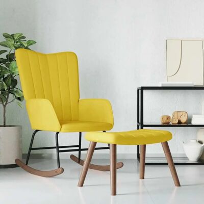 fauteuil à bascule vidaXL - Velours confortable, Stable, Facile à assembler - Publicité fauteuil à bascule vidaXL - Velours confortable, Stable, Facile à assembler - Publicité