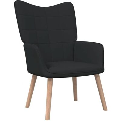 vidaXL Akzentstuhl - Schwarzer Stoff - Moderner Akzentstuhl vidaXL Akzentstuhl - Schwarzer Stoff - Moderner Akzentstuhl