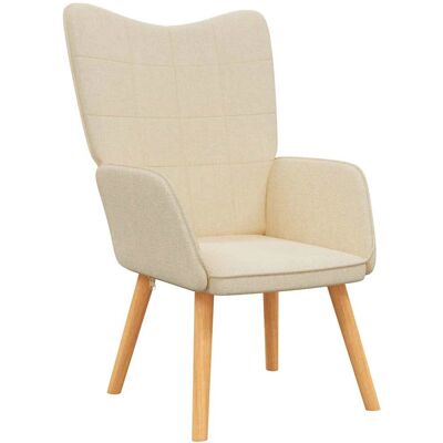 VidaXL Akzentstuhl mit Cremafarbenem Stoff, Modell 327932 - Accent Chair VidaXL Akzentstuhl mit Cremafarbenem Stoff, Modell 327932 - Accent Chair