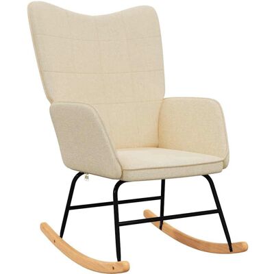vidaXL Nova - Fauteuil à bascule en tissu crème - Mobilier vidaXL Nova - Fauteuil à bascule en tissu crème - Mobilier