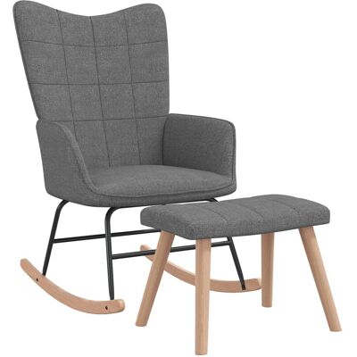 VidaXL Schaukelstuhl - Moderne Grau Stoff Relaxsessel VidaXL Schaukelstuhl - Moderne Grau Stoff Relaxsessel