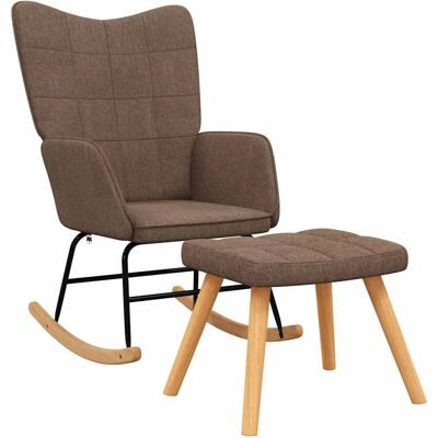 VIDAXL Sessel - Braun - Stilvoller Schaukelstuhl mit Fußhocker VIDAXL Sessel - Braun - Stilvoller Schaukelstuhl mit Fußhocker