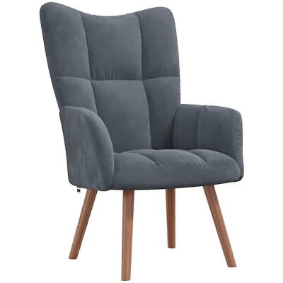 Fauteuil en velours gris foncé vidaXL - Mobilier relax - Publicité Fauteuil en velours gris foncé vidaXL - Mobilier relax - Publicité