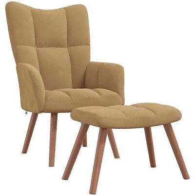 Fauteuil de relaxation avec repose-pied vidaXL - Velours confortable - Publicité Fauteuil de relaxation avec repose-pied vidaXL - Velours confortable - Publicité