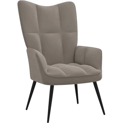 vidaXL Relax Sessel Hellgrau Samt - Sessel vidaXL Relax Sessel Hellgrau Samt - Sessel