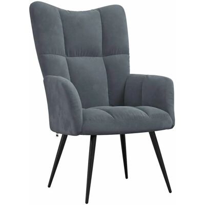 Chaise d'appoint vidaXL - Velours gris foncé - Design moderne et élégant - Publicité Chaise d'appoint vidaXL - Velours gris foncé - Design moderne et élégant - Publicité