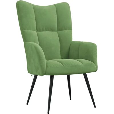 VidaXL Fauteuil en Velours Vert Clair - Siège Relax - Publicité VidaXL Fauteuil en Velours Vert Clair - Siège Relax - Publicité