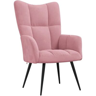 vidaXL Akzentstuhl - Pink Samt - Moderner Komfort vidaXL Akzentstuhl - Pink Samt - Moderner Komfort