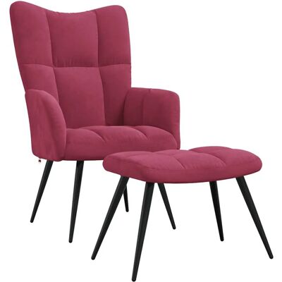 Chaise de relaxation en velours avec repose-pied vidaXL225408 - Fauteuil d'accent - Publicité Chaise de relaxation en velours avec repose-pied vidaXL225408 - Fauteuil d'accent - Publicité